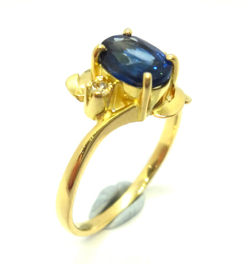 18CT Yellow GOLD, Fine Blue Ceylon Sapphire Ring VAL $4,700