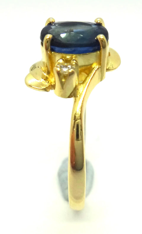 18CT Yellow GOLD, Fine Blue Ceylon Sapphire Ring VAL $4,700