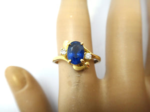 18CT Yellow GOLD, Fine Blue Ceylon Sapphire Ring VAL $4,700