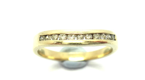 9CT GOLD & Channel Set DIAMOND Ring