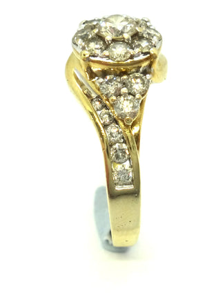 9ct Yellow Gold & Diamond Cluster Ring, VAL $3,275