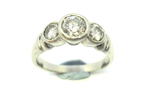 Platinum, 3 Stone Diamond Ring, VAL $5,270