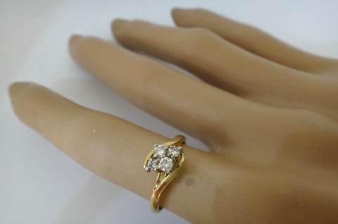 18CT Yellow GOLD & 4 Stone Diamond Ring