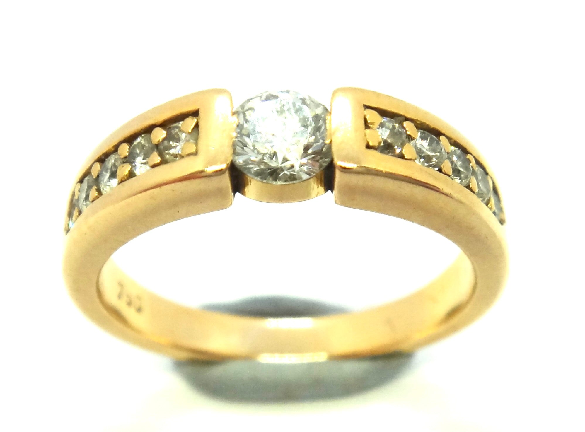 Handmade 18ct ROSE Gold & Brilliant Cut Diamond Ring