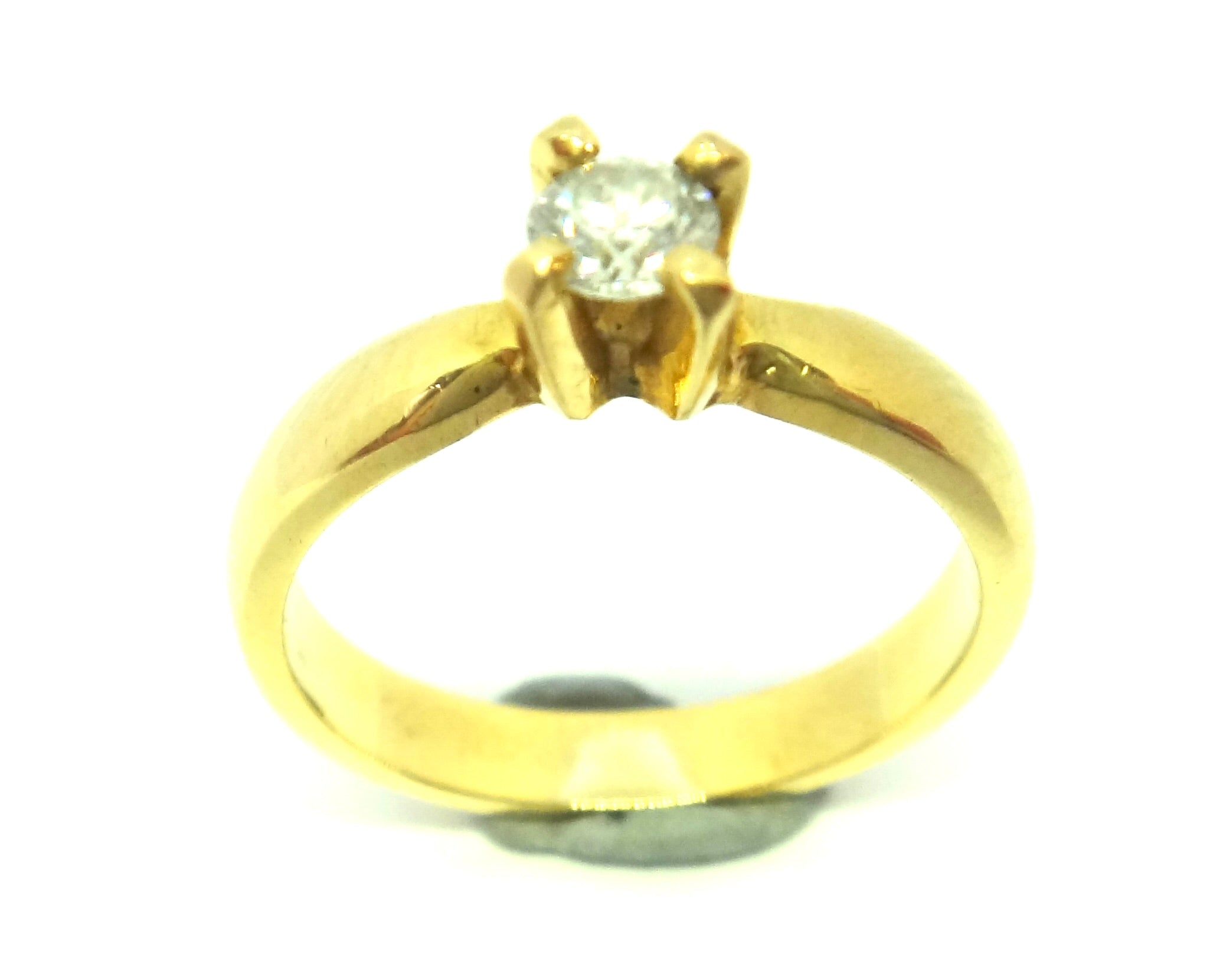 18ct Yellow GOLD & Diamond Solitaire Ring