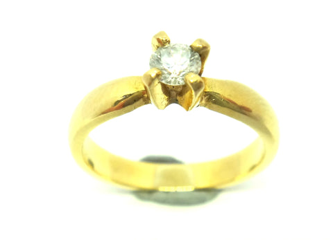 18ct Yellow GOLD & Diamond Solitaire Ring