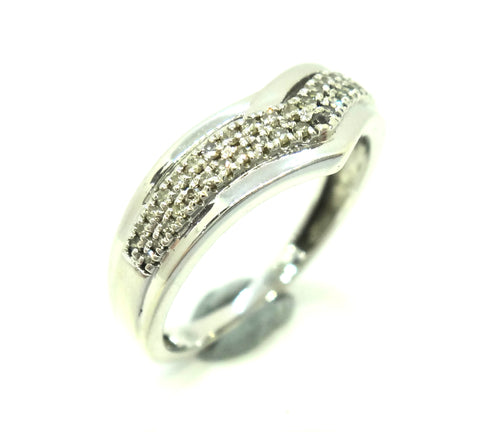 9ct White Gold & Diamond Wishbone Ring