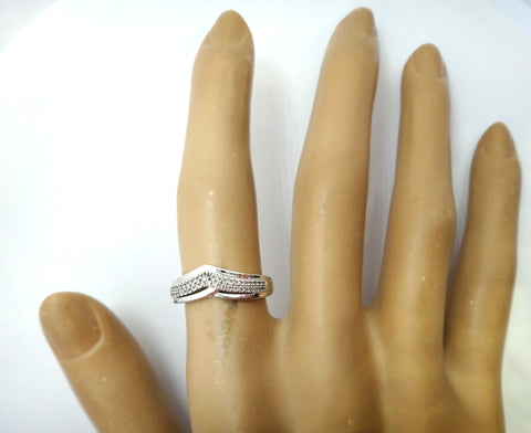 9ct White Gold & Diamond Wishbone Ring