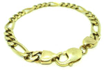 Mens 9ct Yellow GOLD Figaro Link Bracelet