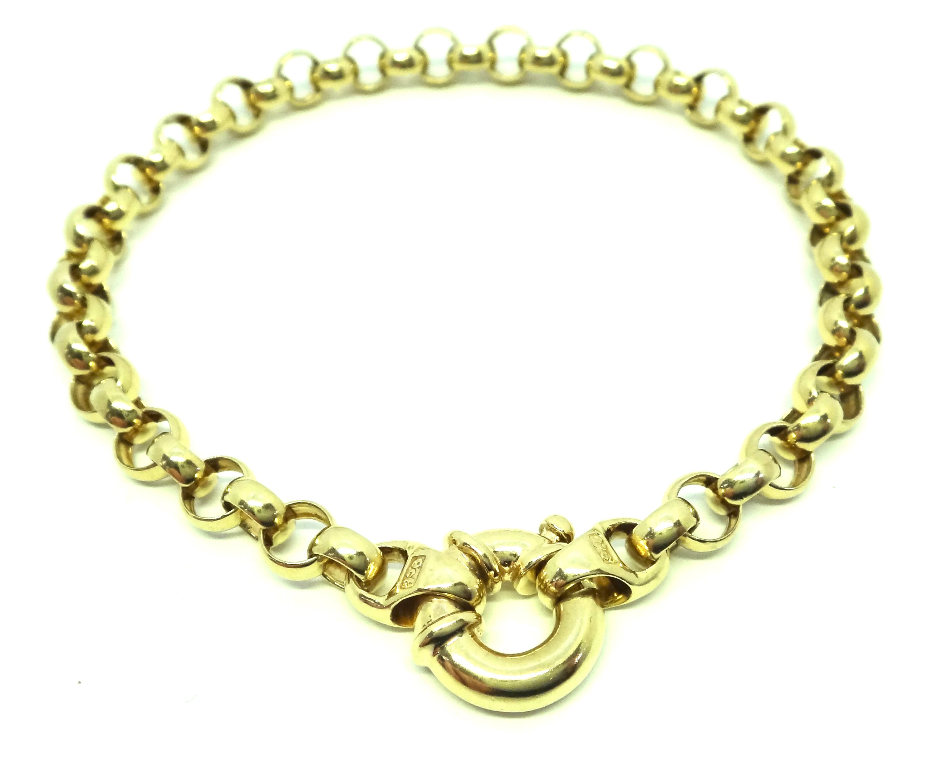 9ct Yellow GOLD Belcher Link Bracelet