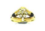 18ct Yellow Gold, Sapphire & Diamond Flower Head Ring