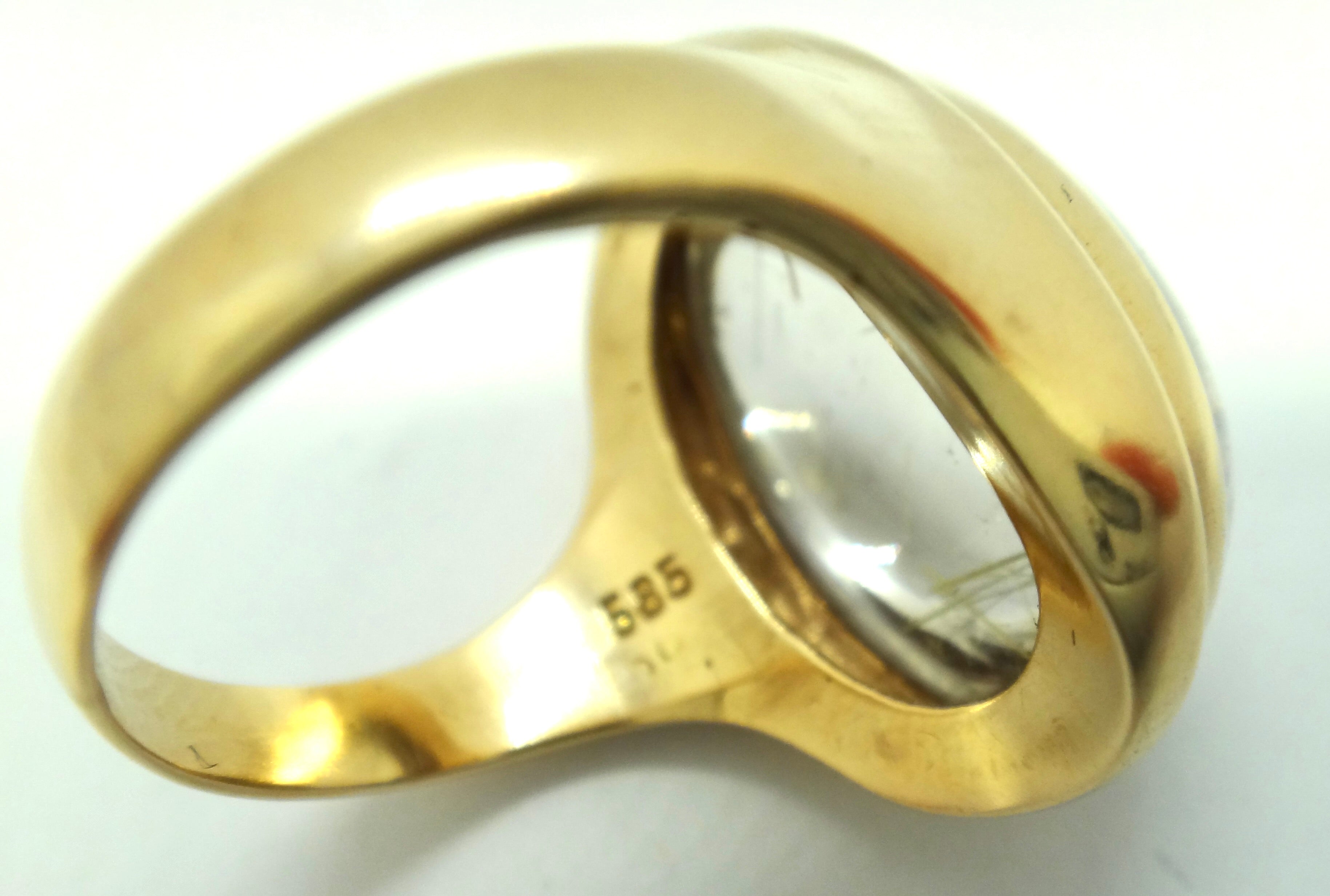 14ct Yellow Gold & Rutile Quartz Ring