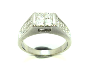 18ct White GOLD & Multi Princess Cut DIAMOND Ring VAL $7,300