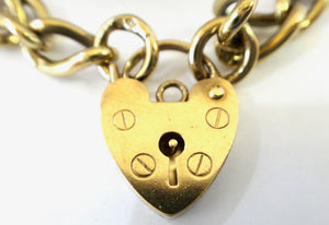9CT Yellow GOLD & Heart Locket Bracelet