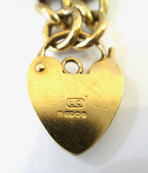 9CT Yellow GOLD & Heart Locket Bracelet