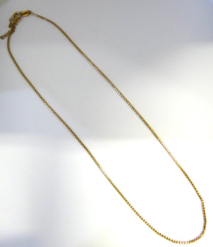 18CT Yellow GOLD Box Link Chain Necklace