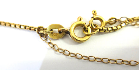 18CT Yellow GOLD Box Link Chain Necklace