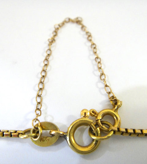 18CT Yellow GOLD Box Link Chain Necklace