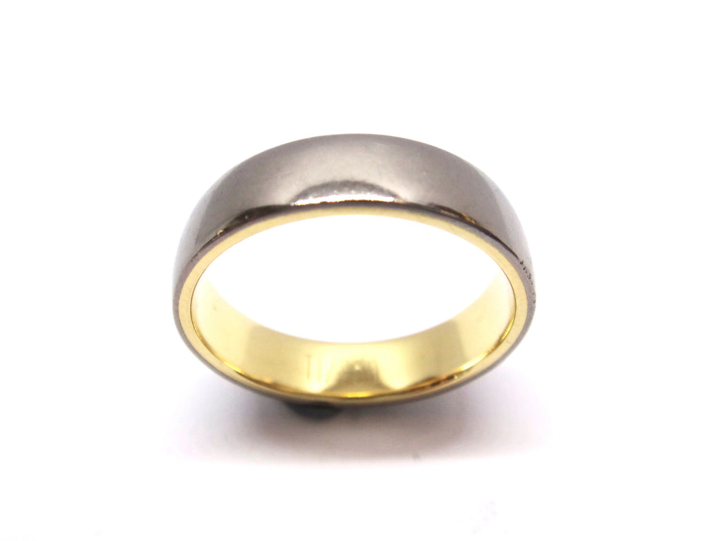 18CT Yellow GOLD & TITANIUM Wedding Band Ring