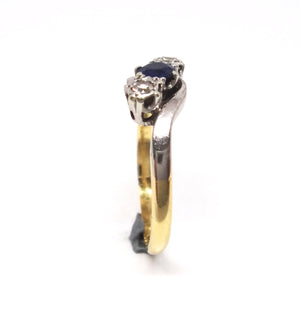 ANTIQUE 18CT GOLD, Sapphire & Diamond Ring