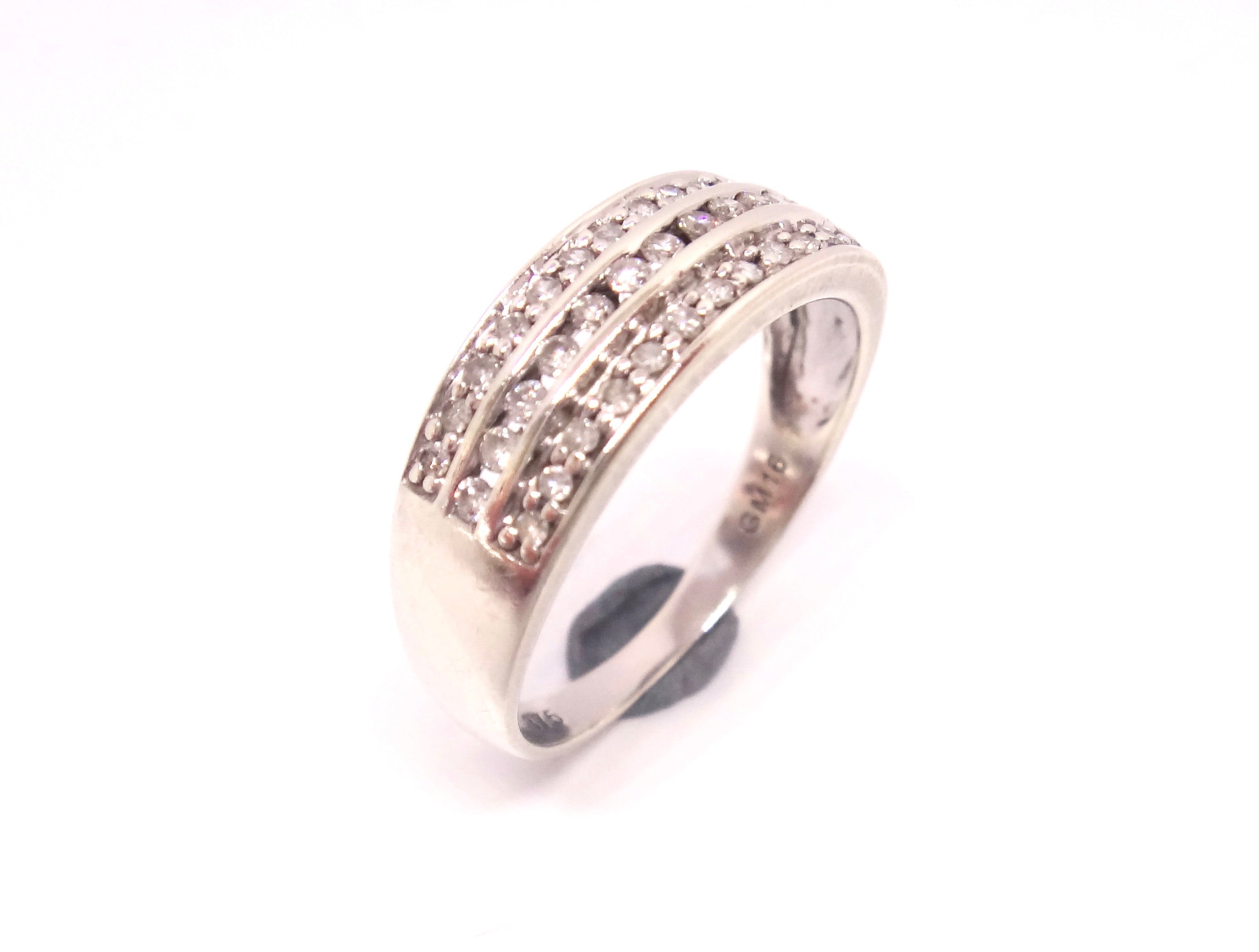 9CT White GOLD & Multi DIAMOND Channel Set Band Ring