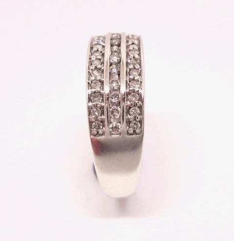 9CT White GOLD & Multi DIAMOND Channel Set Band Ring