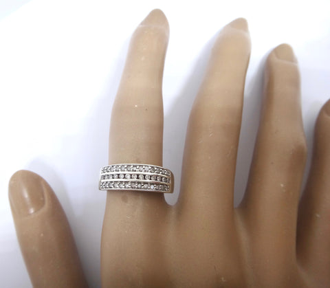 9CT White GOLD & Multi DIAMOND Channel Set Band Ring