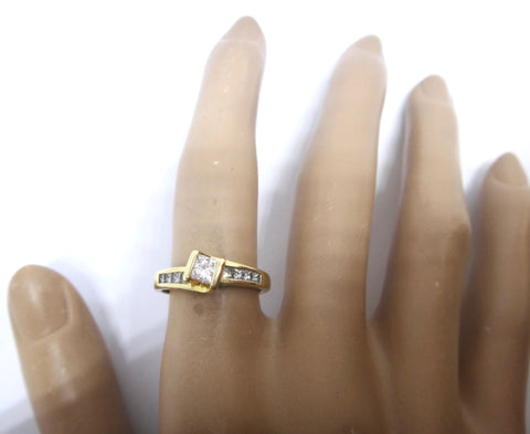 18CT Yellow GOLD & Multi Princess Cut DIAMOND Ring