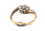 9CT Gold & Diamond Flower Head Style Ring