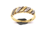 18CT Gold & Diamond Striped Ring