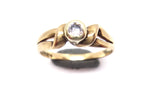9CT Yellow GOLD & Collet Set Solitaire Diamond Ring