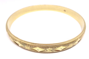 Solid 9CT Yellow GOLD Patterned Bangle