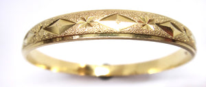 Solid 9CT Yellow GOLD Patterned Bangle