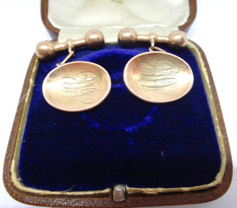 Antique Australian Made 9CT Rose GOLD Cufflinks