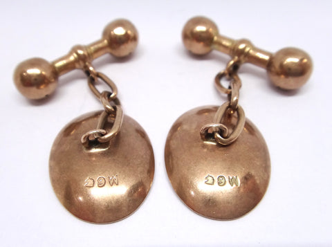 Antique Australian Made 9CT Rose GOLD Cufflinks